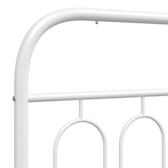 Bedframe met hoofdbord zonder matras metaal wit 75x190 cm 7