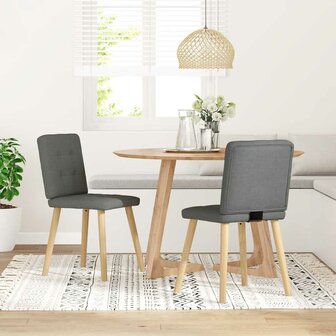 Eetkamerstoelen 2 st stof donkergrijs 2