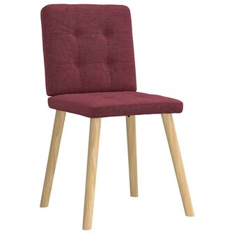 Eetkamerstoelen 2 st stof wijnrood 3