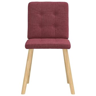 Eetkamerstoelen 2 st stof wijnrood 4