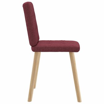 Eetkamerstoelen 2 st stof wijnrood 5