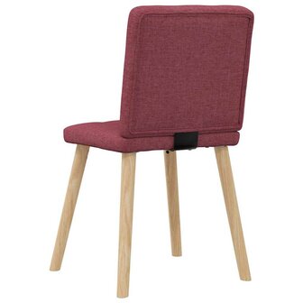 Eetkamerstoelen 2 st stof wijnrood 6