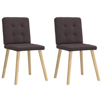 Eetkamerstoelen 2 st stof donkerbruin 1