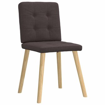 Eetkamerstoelen 2 st stof donkerbruin 3