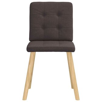 Eetkamerstoelen 2 st stof donkerbruin 4