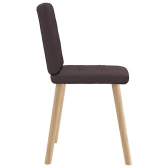 Eetkamerstoelen 2 st stof donkerbruin 5