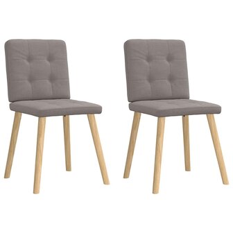 Eetkamerstoelen draaibaar 2 st stof taupe 1