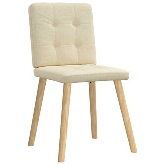 Eetkamerstoelen 2 st stof cr&egrave;mekleurig 3