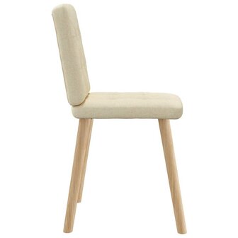 Eetkamerstoelen 2 st stof cr&egrave;mekleurig 5