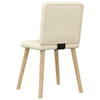 Eetkamerstoelen 2 st stof cr&egrave;mekleurig 6