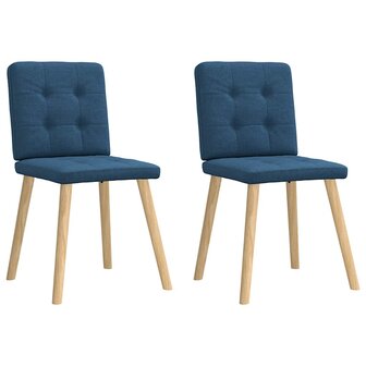 Eetkamerstoelen 2 st stof blauw 1