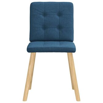 Eetkamerstoelen 2 st stof blauw 4