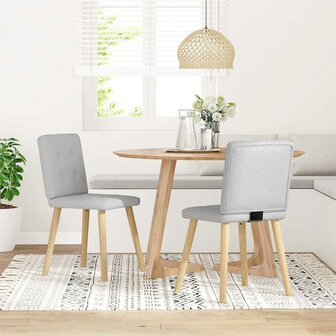 Eetkamerstoelen 2 st stof wolk grijs 2