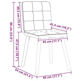 Eetkamerstoelen 2 st stof wolk grijs 9