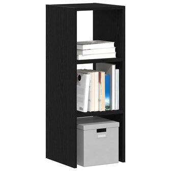 Boekenkast stapelbaar 30x30x80 cm bewerkt hout zwart eikenkleur 1