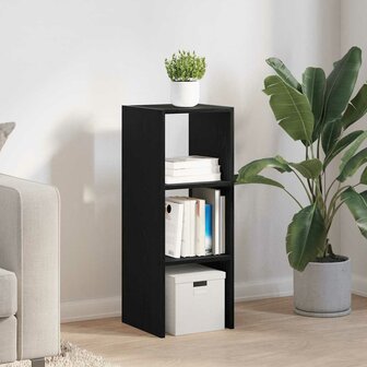 Boekenkast stapelbaar 30x30x80 cm bewerkt hout zwart eikenkleur 3