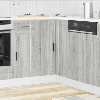 Keuken hoekonderkast &quot;Porto&quot; bewerkt hout grijs sonoma eiken 3