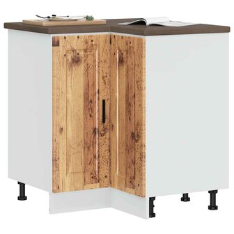 Keuken hoekonderkast &quot;Porto&quot; bewerkt hout oud houtkleurig 1