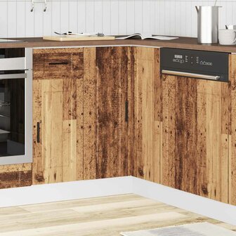 Keuken hoekonderkast &quot;Porto&quot; bewerkt hout oud houtkleurig 3