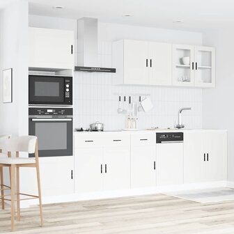 7-delige Keukenkastenset Porto bewerkt hout wit 3