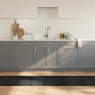 Vloerkleed rechthoekig 60x300 cm bamboe grijs 1