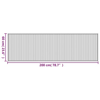 Vloerkleed rechthoekig 60x200 cm bamboe grijs 8