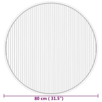 Vloerkleed rond 80 cm bamboe naturel 8