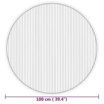 Vloerkleed rond 100 cm bamboe naturel 8