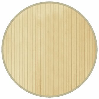 Vloerkleed rond 100 cm bamboe lichtnaturel 2