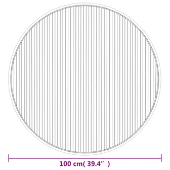 Vloerkleed rond 100 cm bamboe grijs 8