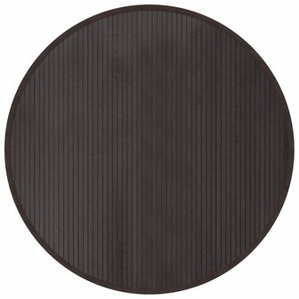 Vloerkleed rond 100 cm bamboe donkerbruin 2