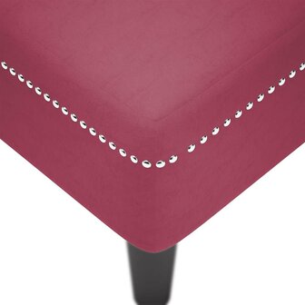 Chaise longue met kussen en rechterarmleuning fluweel wijnrood 7