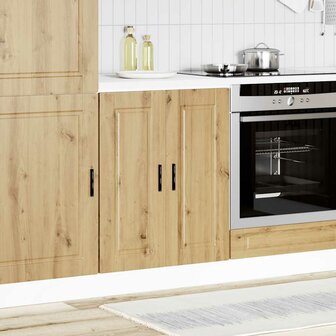 Keuken onderkast &quot;Porto&quot; bewerkt hout artisanaal eikenkleur 3