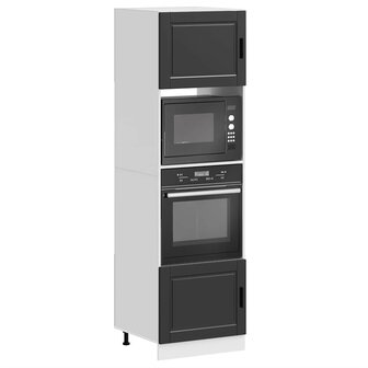 Ovenkasten 2 st Porto bewerkt hout zwart 1