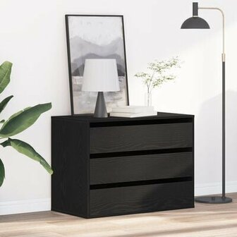 Hoekkast met Lades Zwart Eiken 80x41x58 cm Geengineerd Hout 1