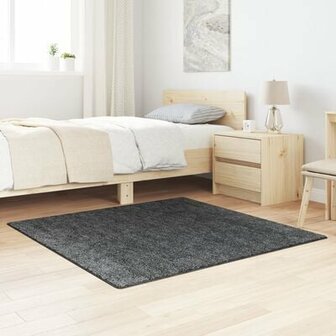 Shaggy Tapijt met Latex Achterkant Donkergrijs 120x120 cm 1