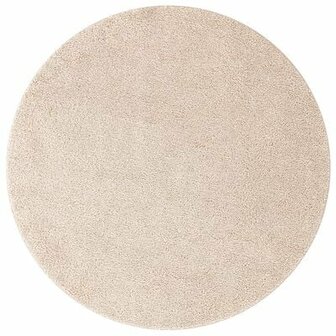 Shaggy Tapijt met Latex Achterkant Cr&egrave;me &oslash;90 cm 2