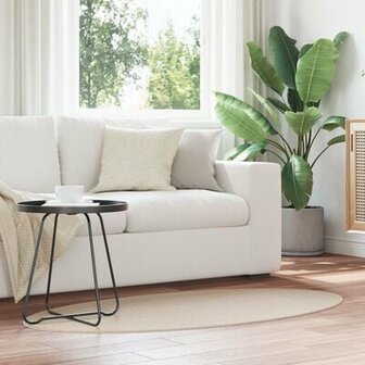 Vloerkleed &quot;HUARTE&quot; Beige 80x150 cm Ovaal 1