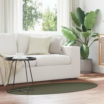 Vloerkleed &quot;HUARTE&quot; Bosgroen 80x150 cm Ovaal 1