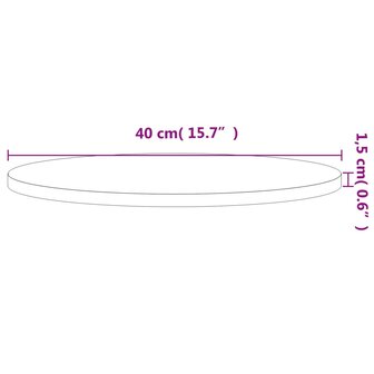 Tafelblad rond &Oslash;40x1,5 cm massief beukenhout 4