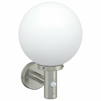 Buitenwandlampen met sensor 2 stuks Zilver RVS IP44 1