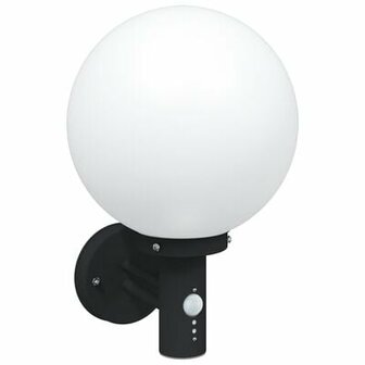 Buiten Wandlamp met Sensor Zwart RVS IP44 2