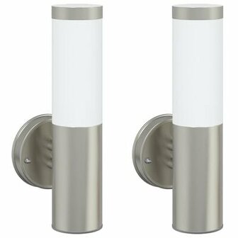 Buitenwandlamp 2 stuks Zilver RVS IP44 2
