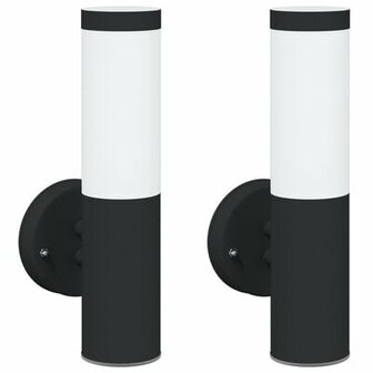 Buitenwandlamp 2 stuks Zwart RVS IP44 2