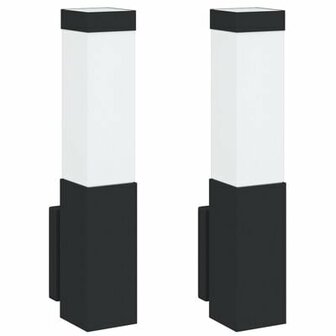 Buiten Wandlampen 2 stuks Zwart RVS IP44 2