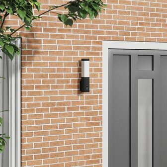 Buitenwandlamp met Sensor Zwart RVS IP44 1