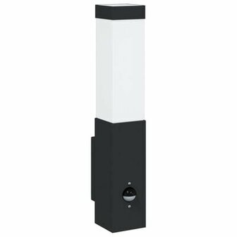 Buitenwandlamp met Sensor Zwart RVS IP44 2