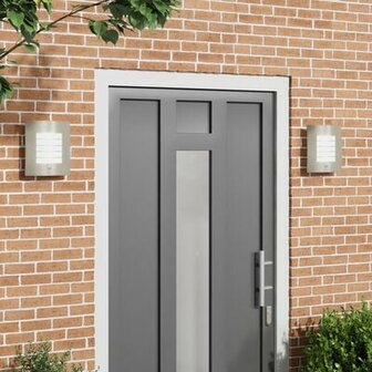 Buitenwandlampen met Sensor 2 stuks Zilver Roestvrij staal IP44 1
