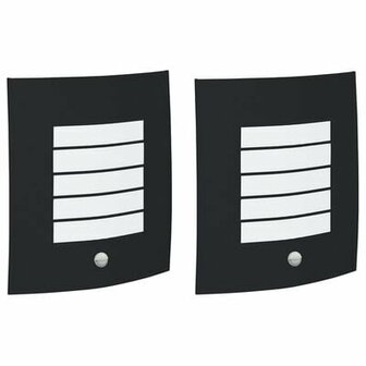Buiten wandlampen met sensor 2 stuks zwart RVS IP44 2