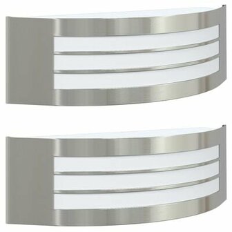 Buiten Wandlamp 2 stuks Zilver Roestvrijstaal IP44 2